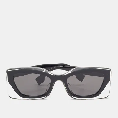 Pre-owned Fendi Black Fe40034u Feel Rectangle Sunglasses