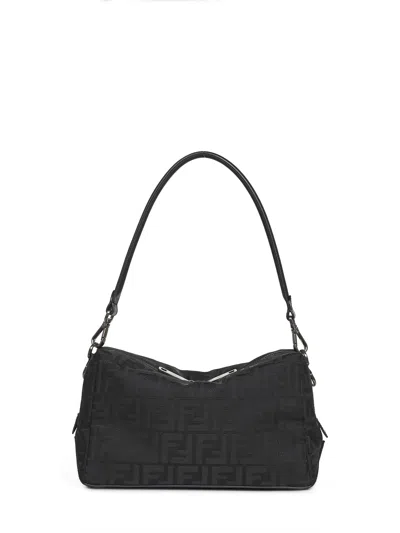 Fendi Black  Lui Medium Squared Ff Handbag
