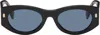 Fendi Collision Color Thick-rimmed Sunglasses In Shiny Black / Blue