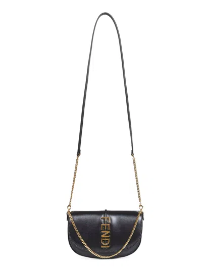 Fendi Black Graphy Wallet On Chain Wallet