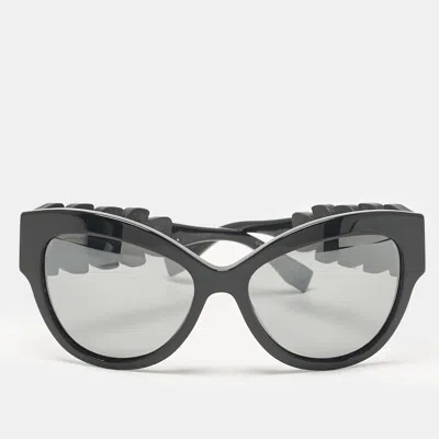 Pre-owned Fendi Black Ff 0139/s Limited Edition Crystals Cat Eye Sunglasses