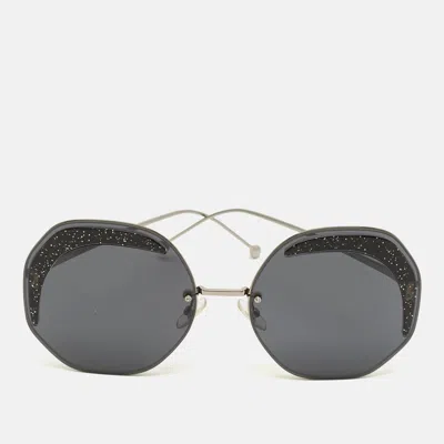 Pre-owned Fendi Black Ff 0358/s Rimless Round Sunglasses