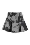 Fendi Black Ff Animalier Denim Skirt In Black