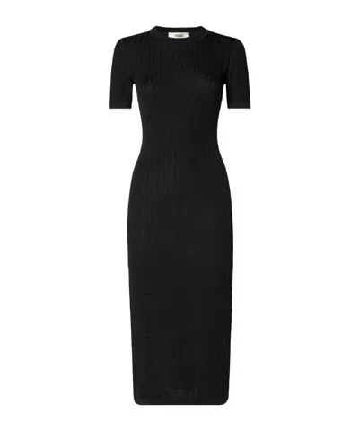 Fendi Black Ff Cotton And Viscose Dress