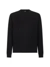 Fendi All Over Knit Round Neck Long Sleeves In Black