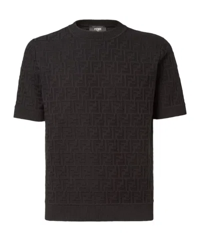 Fendi Ff Logo Short-sleeved Sweater In Multi