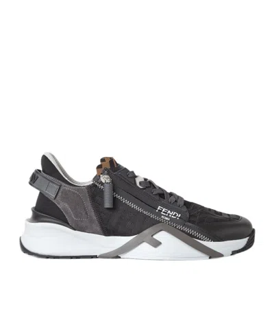FENDI BLACK FF JACQUARD RUNNING SHOES