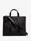 Fendi Structured Monogram Tote Bag With Detachable Strap In Black
