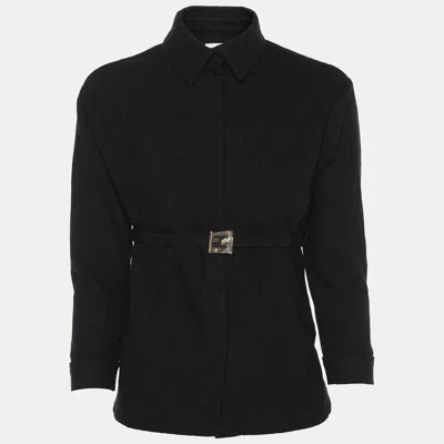 Pre-owned Fendi Black Ff Motif Cotton Long Sleeved Jacket 6yrs
