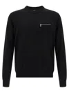 Fendi Regular Fit Wool Blend Pullover With Pockets In Black