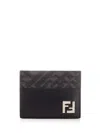 FENDI BLACK FF SQUARED CARD HOLDER