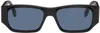 Fendi Black Ff Squared Sunglasses In Shiny Black / Blue