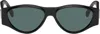 Fendi Eyewear Cat-eye Frame Sunglasses In Shiny Black/green