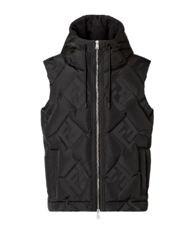 Fendi Black Ff Technical Fabric Gilet