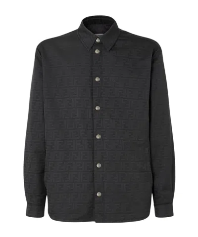Fendi Black Ff Zucca Jacquard Nylon Blouson
