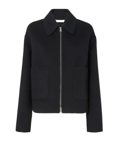 Fendi Long Sleeve Blouson Featuring Dual Pockets In Black