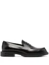 Fendi Frame Slip-on Leather Loafers In Black