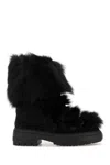 Fendi Chic Fur And Suede Ankle Boots In Black