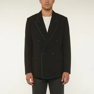 Pre-owned Fendi Black Gabardine Double Breasted Blazer L