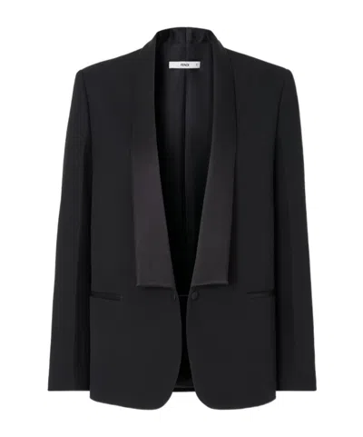 Fendi Black Grain De Poudre Blazer