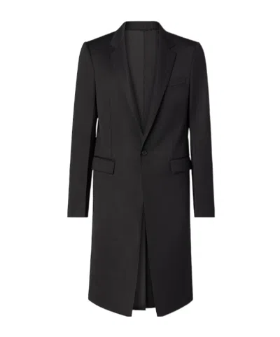 Fendi Black Grain De Poudre Coat In Gray