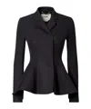 Fendi Grain-de-poudre Wool Jacket In Black
