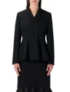 Fendi Black Grain De Poudre Wool Jacket In Black