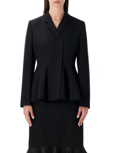 FENDI FENDI BLACK GRAIN DE POUDRE WOOL JACKET