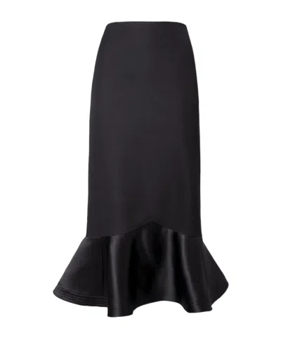 Fendi Black Grain De Poudre Wool Skirt