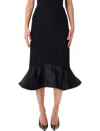 Fendi Black Grain De Poudre Wool Skirt In Multi