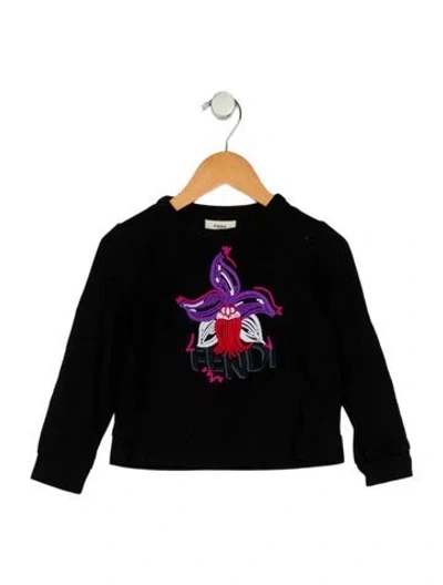 Pre-owned Fendi Babies' Black Graphic Long Sleeve Sweatshirt In Multi