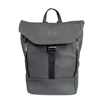 Pre-owned Fendi Black Gray Leather Backpack ()