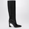 Fendi Arco Leather Knee High Boots Sculptural Heel In Black