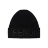 Fendi Wool Beanie Hat In Blue
