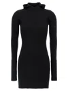 FENDI BLACK HOODED DRESS