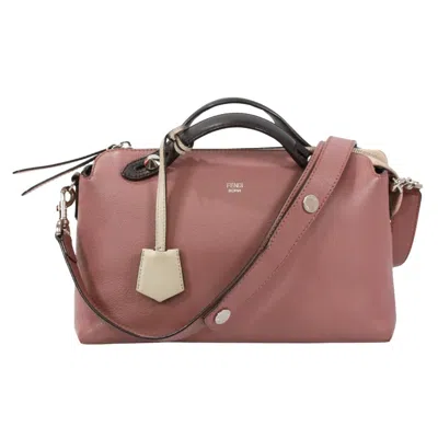 Pre-owned Fendi Black Ivory Pink Leather Handbag Shoulder Bag () In Black, Ivory, Pink