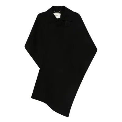 FENDI FENDI BLACK JACKETS - CAPES & PONCHOS WOMEN