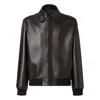 Fendi Pointed-collar Leather Jacket In Black