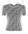Fendi Floral Print Crewneck T-shirt In Black