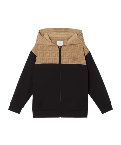 Fendi Kids' Black Jersey Baby Sweatshirt With Logo