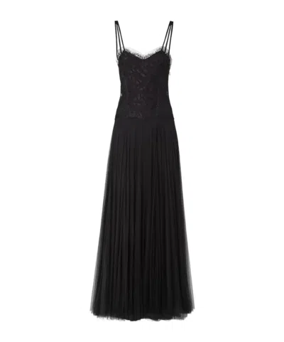 Fendi Black Lace And Tulle Dress