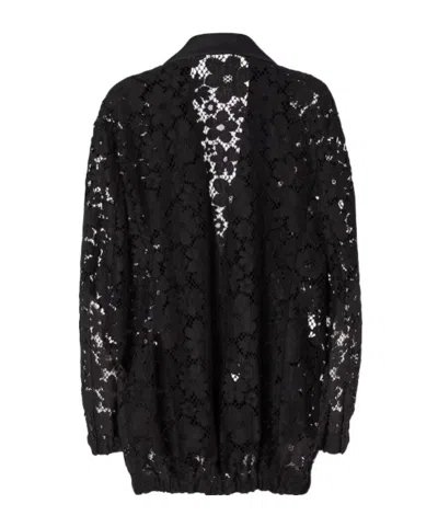 Fendi Floral-lace Jacket In Black