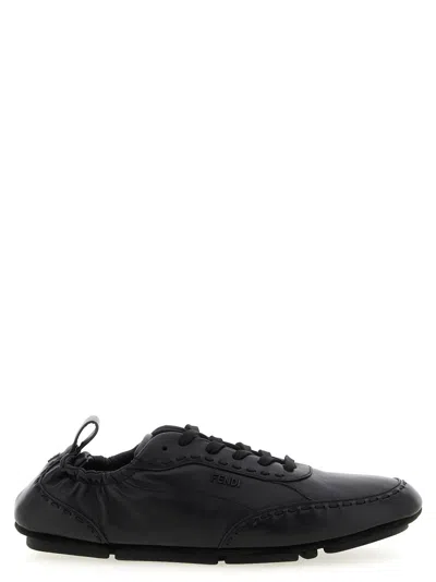 FENDI BLACK LACE UP SNEAKERS