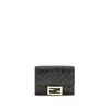 Fendi Nappa Leather Uette Micro Trifold Wallet Accessories In Black