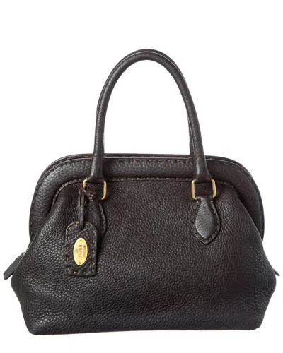 Fendi Black Lambskin Leather Selleria Satchel (authentic Pre-loved)