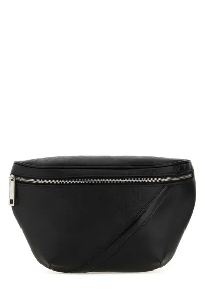 Fendi Black Leather And Fabric Belt Bag