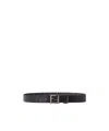 Fendi Black Leather And Ff Canvas Reversible Belt In Gold