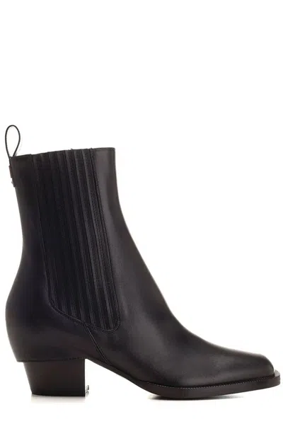 Fendi Black Leather Ankle Boots