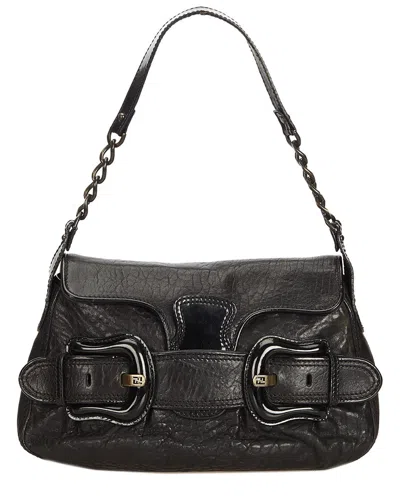 Fendi Black Leather B Bis Bag