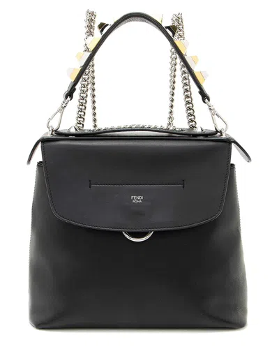 FENDI FENDI BLACK LEATHER BACK TO SCHOOL BACKPACK (AUTHENTIC PRE-LOVED)